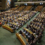 Empty seats at the UN General Assembly in 2025, symbolising a shifting world order
